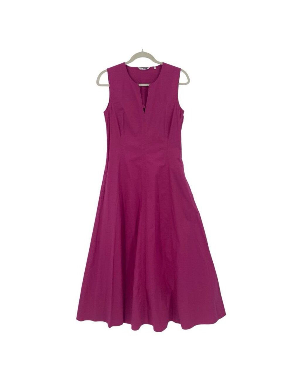 Caliban Size S/M 42 EU Dress Pink Cotton Midi Minimalist With Pockets SEE DESC